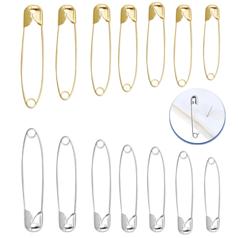 Brooch Pin Gold - เข็มกลัดนิรภัยสแตนเลส 100 ชิ้น/ล็อต ขนาด 18-53 มม.