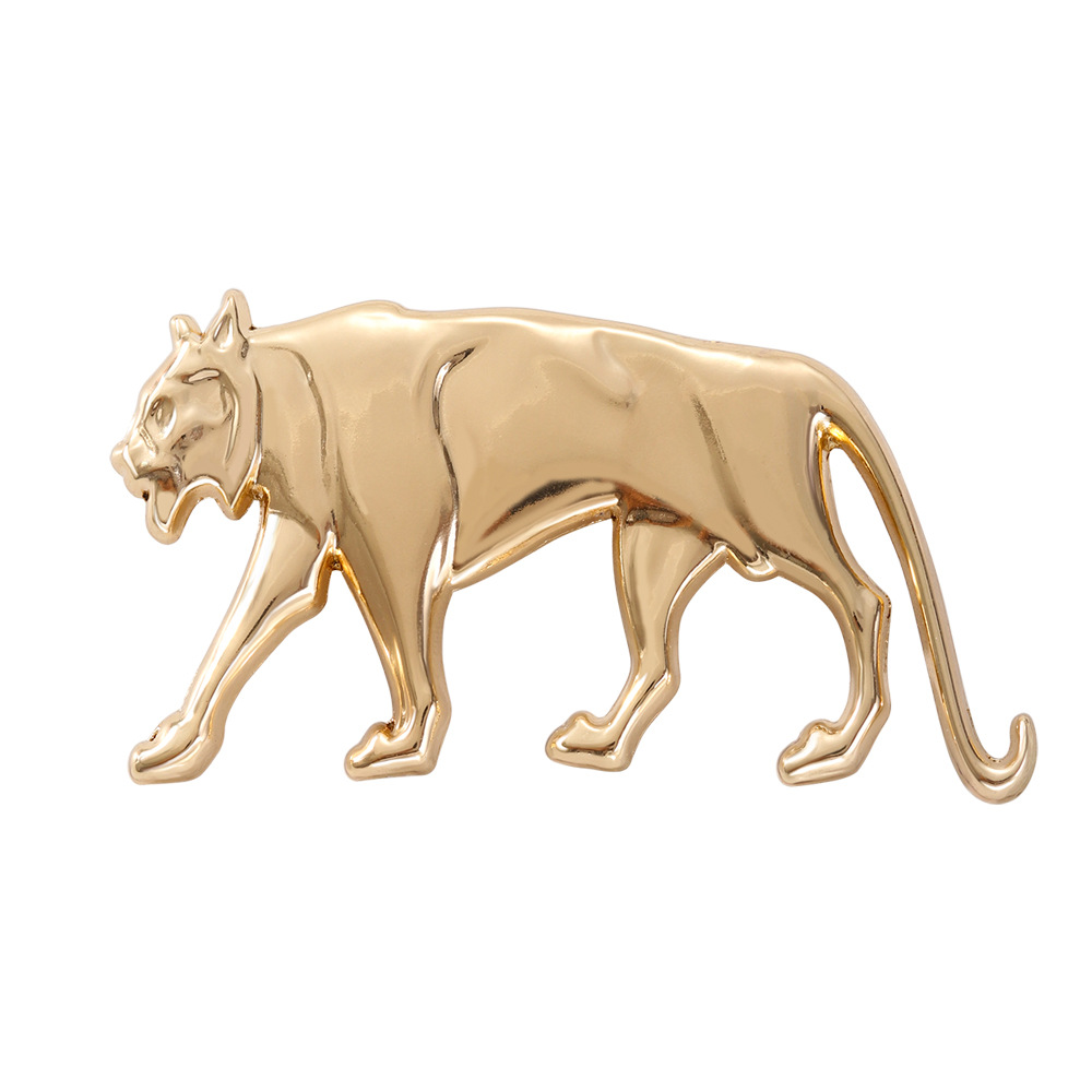 Brooch Pin Gold - เข็มกลัดเสือดำสไตล์วินเทจ สีเงิน-ทอง สำหรับผู้ชาย แบบสองสีให้เลือก รูปทรงเสือชีตาห์