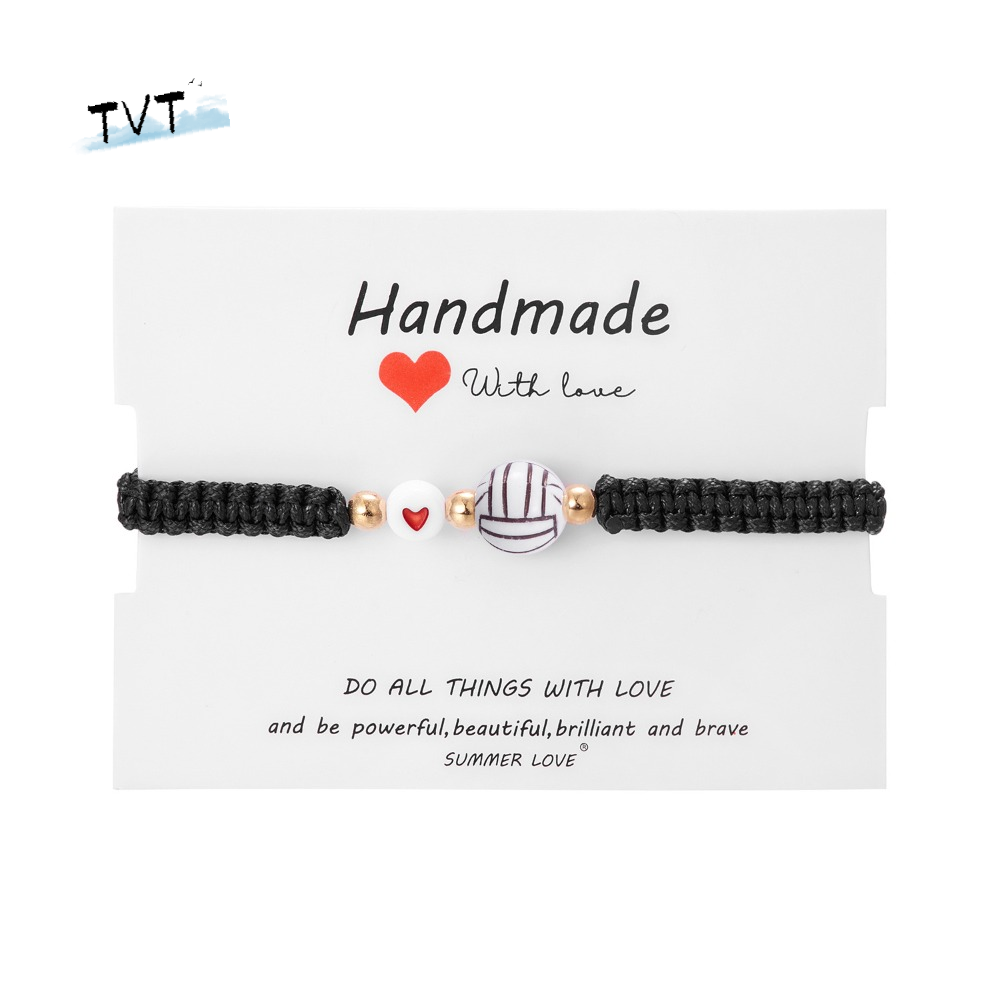 Women'S Volleyball Accessories - สร้อยข้อมือบาสเก็ตบอลเบสบอลแฮนด์เมด วอลเลย์บอล สไตล์เกาหลี สไตล์สปอร์ต สร้อยข้อมือทอ เครื่องประดับเรซิ่น