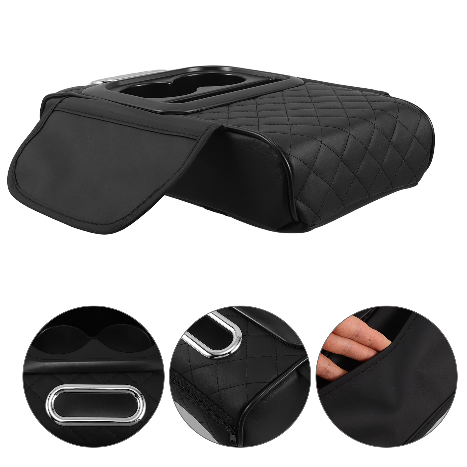Women Accessories Holder - ที่หุ้มที่วางแขนในรถยนต์สำหรับคอนโซลกลางพร้อมที่วางแก้ว อุปกรณ์ตกแต่งภายในสำหรับผู้หญิง