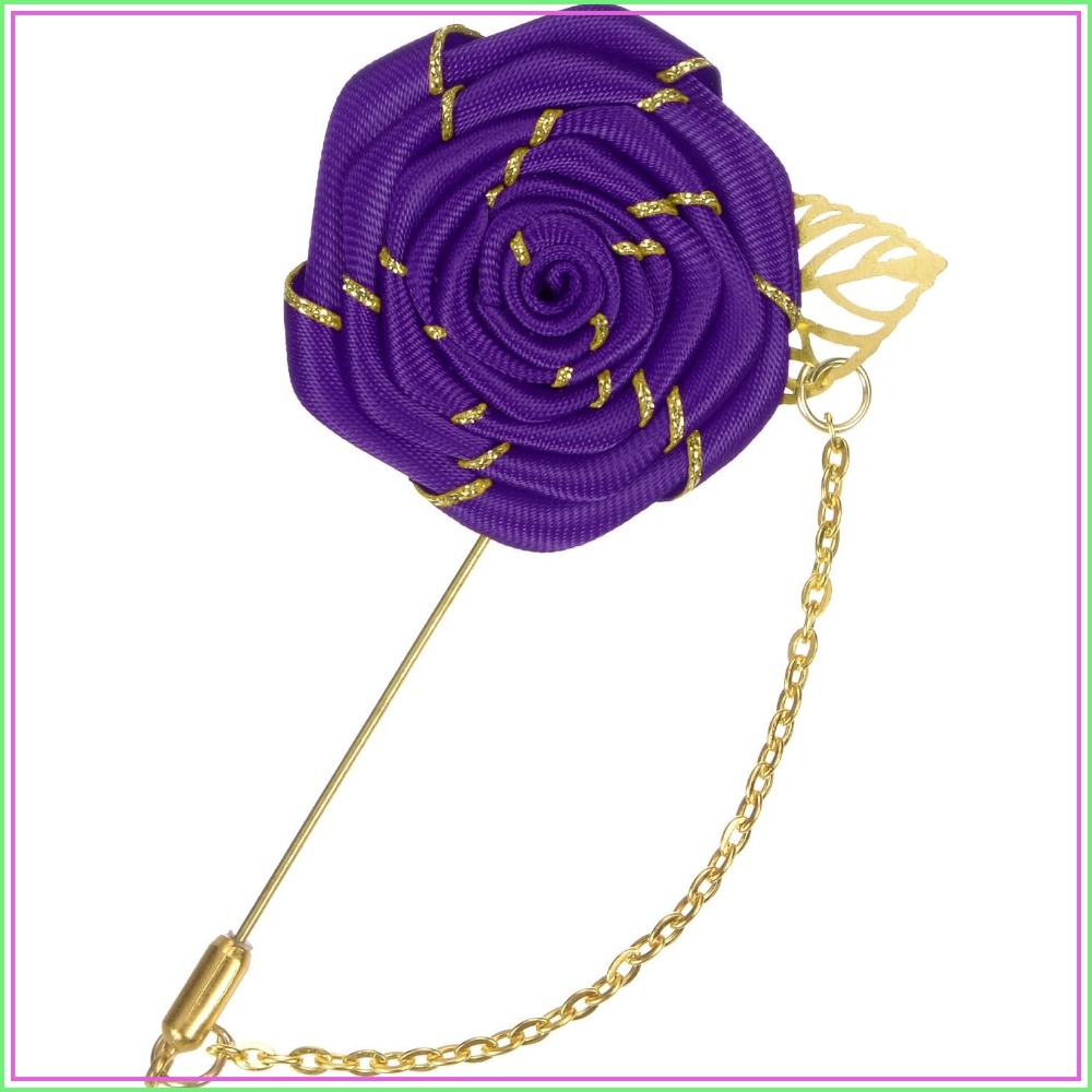 Brooch Pin Gold - เข็มกลัดรูปดอกกุหลาบประดับใบไม้สีทอง, เข็มกลัดติดปกเสื้อรูปดอกกุหลาบสำหรับผู้ชาย, เครื่องประดับงานแต่งงาน, เข็มกลัดติดสูท, เข็มกลัดติดเสื้อทักซิโด้, เข็มกลัดสำหรับงานแต่งงาน