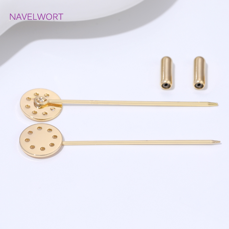 เข็มกลัดยาวชุบทอง 14K ขนาด 12  - Brooch Pin Gold บทวิจารณ์และราคา