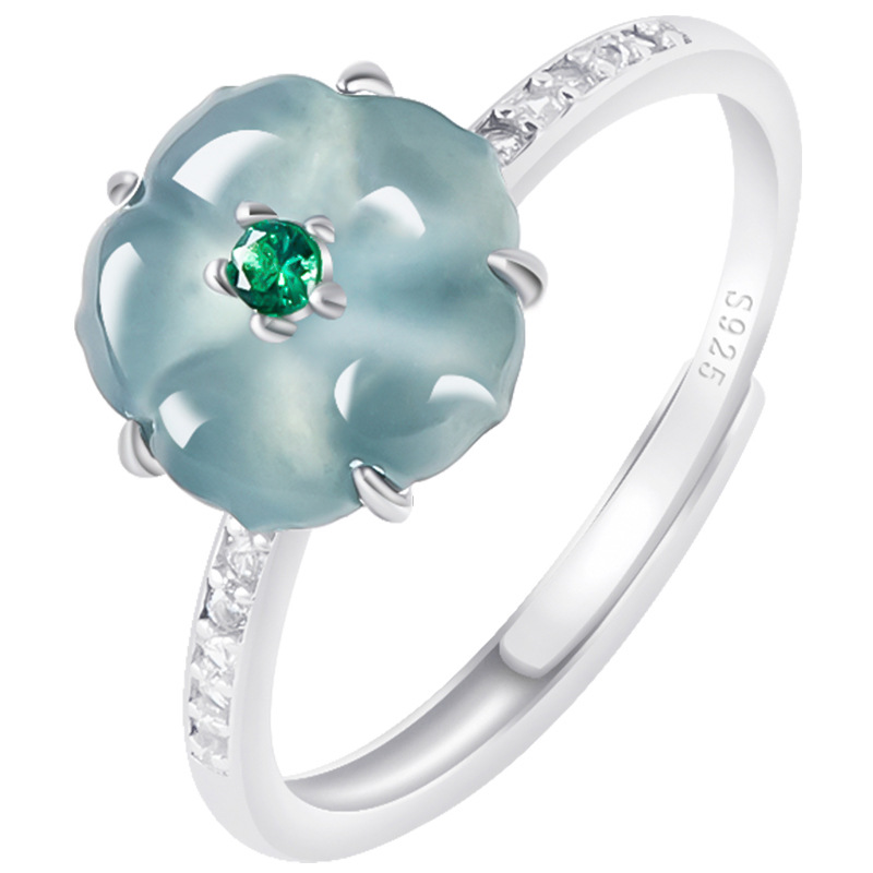 แหวนหยกพม่าสีฟ้า 925 เงินแท้ ห - Women Accessories For Gift บทวิจารณ์และราคา