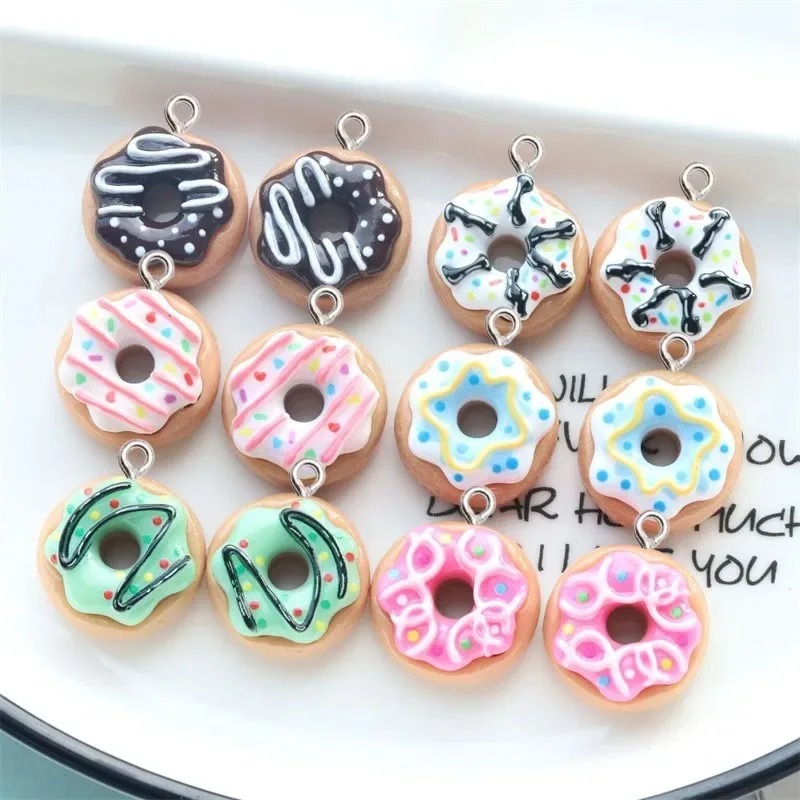 10 ชิ้นเรซิ่นโดนัทชาร์มสีสันสด - Women Accessories Pack บทวิจารณ์และราคา