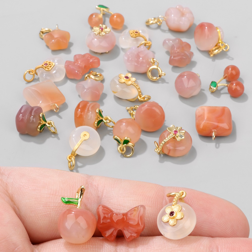 สีชมพูหวาน Agate หิน Charms ธร - Women Accessories Pack บทวิจารณ์และราคา