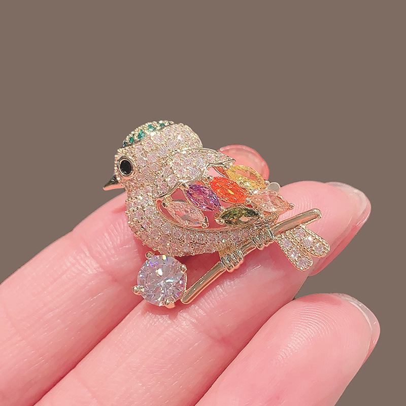 การออกแบบนกสีทองที่สวยงามเทรนด - Brooch Pin Gold บทวิจารณ์และราคา