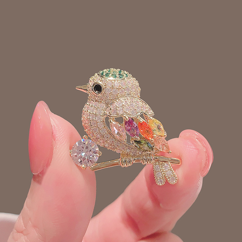 การออกแบบนกสีทองที่สวยงามเทรนด - Brooch Pin Gold บทวิจารณ์และราคา