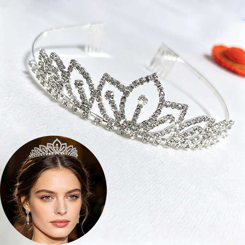 สีเงินประกายมงกุฎไรน์สโตนเครื่ - Women Accessories For Gift บทวิจารณ์และราคา