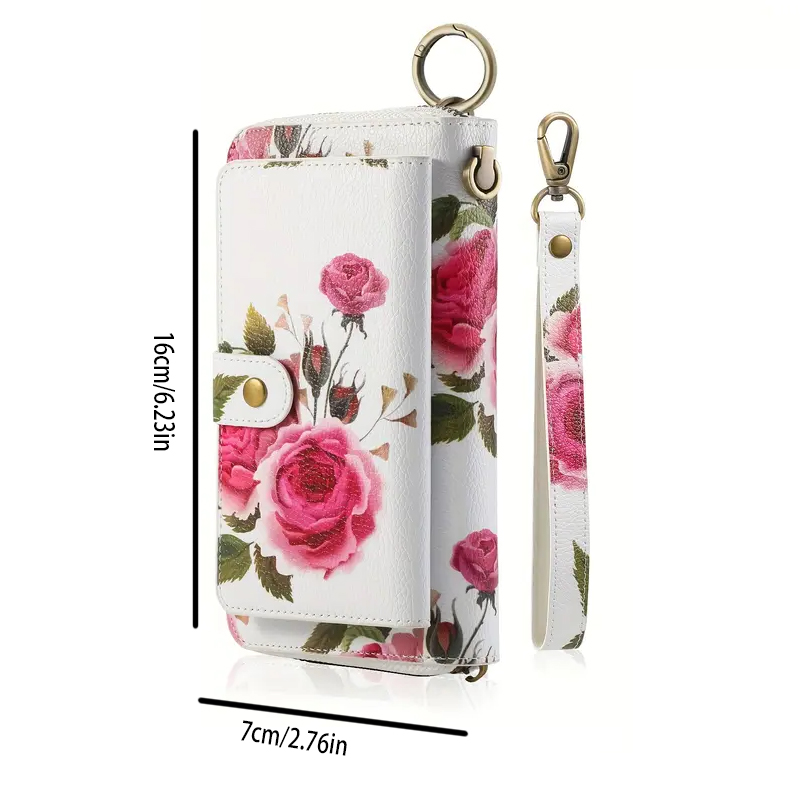 กระเป๋าสตางค์หนัง PU ลายดอกไม้ - Women Accessories Holder บทวิจารณ์และราคา