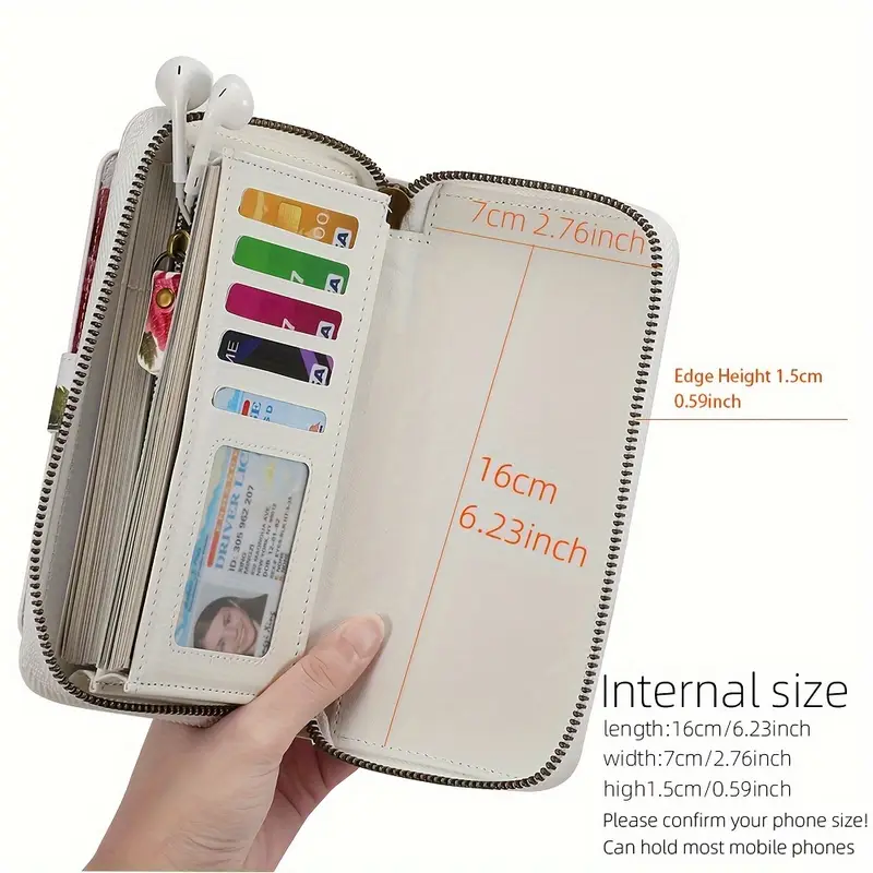 กระเป๋าสตางค์หนัง PU ลายดอกไม้ - Women Accessories Holder บทวิจารณ์และราคา
