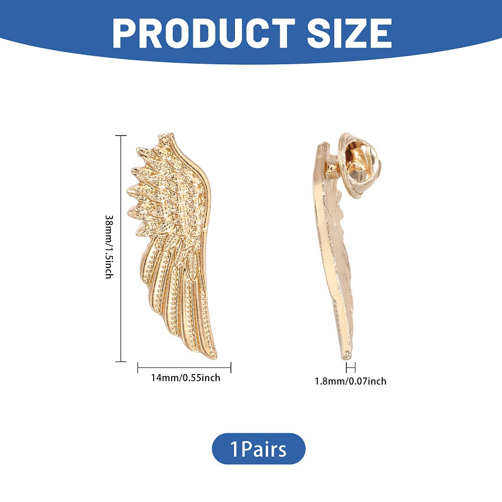 เข็มกลัดโลหะผสมรูปปีก 1 คู่ สำ - Brooch Pin Gold บทวิจารณ์และราคา