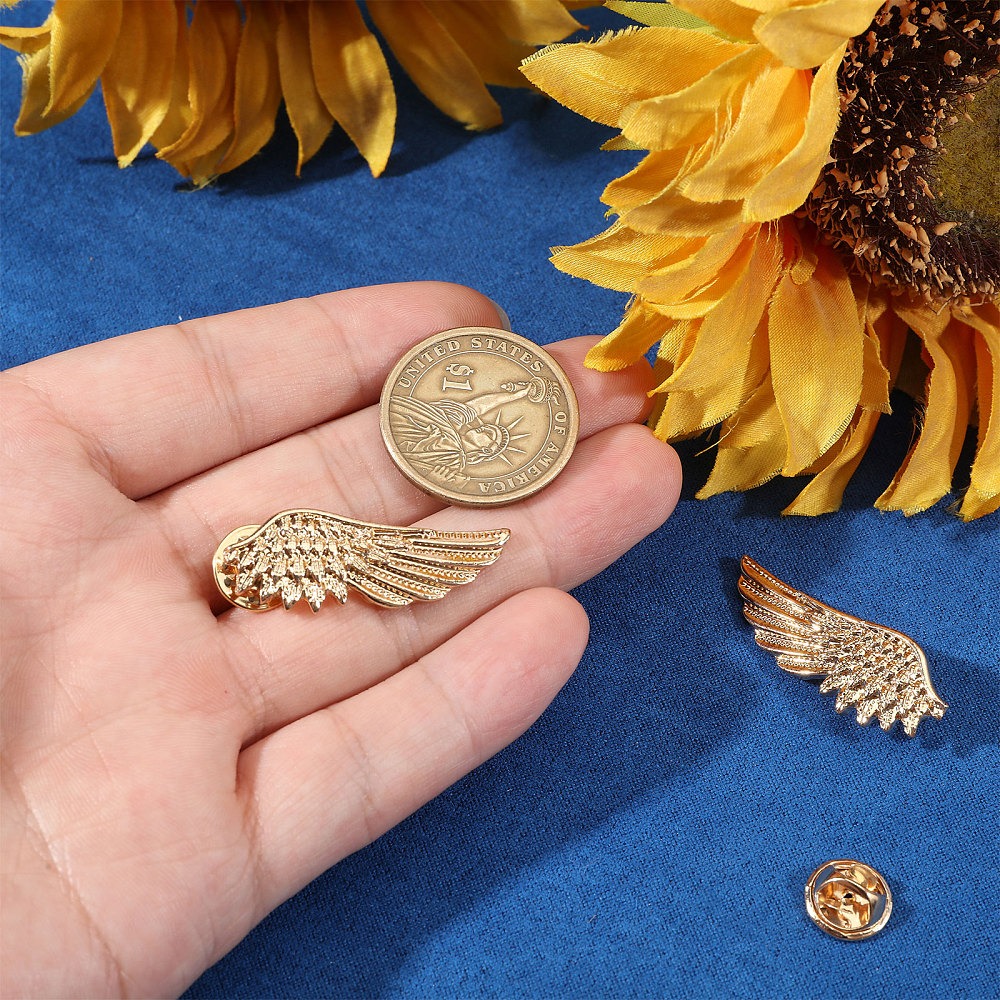 เข็มกลัดโลหะผสมรูปปีก 1 คู่ สำ - Brooch Pin Gold บทวิจารณ์และราคา