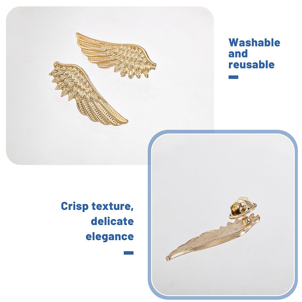 เข็มกลัดโลหะผสมรูปปีก 1 คู่ สำ - Brooch Pin Gold บทวิจารณ์และราคา
