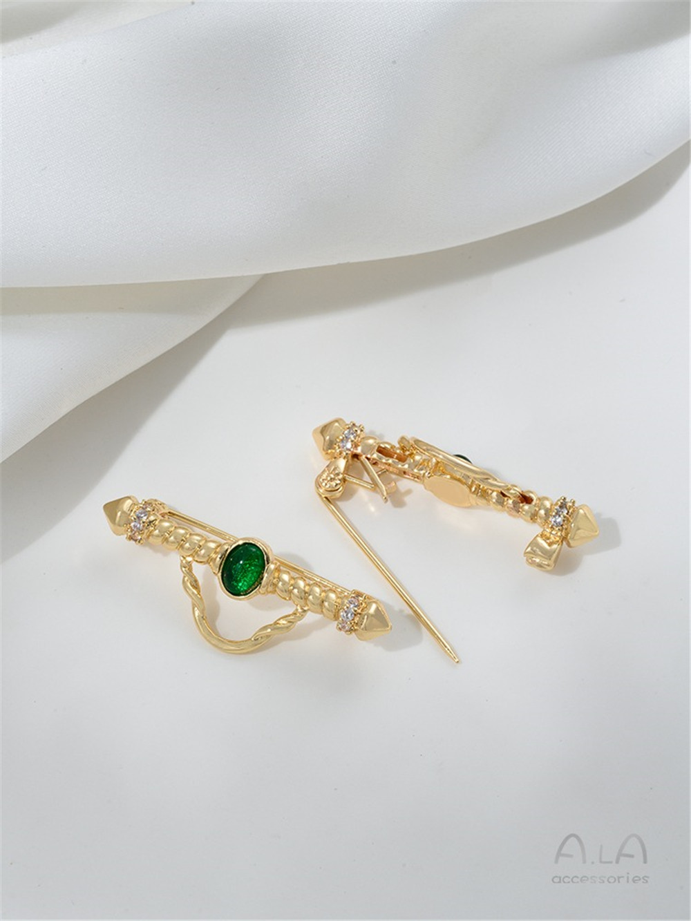 14K Gold-สีแกะสลัก Zirconia Sl - Brooch Pin Gold บทวิจารณ์และราคา