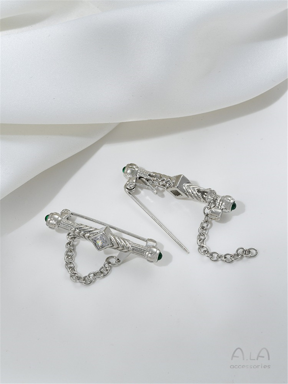 14K Gold-สีแกะสลัก Zirconia Sl - Brooch Pin Gold บทวิจารณ์และราคา