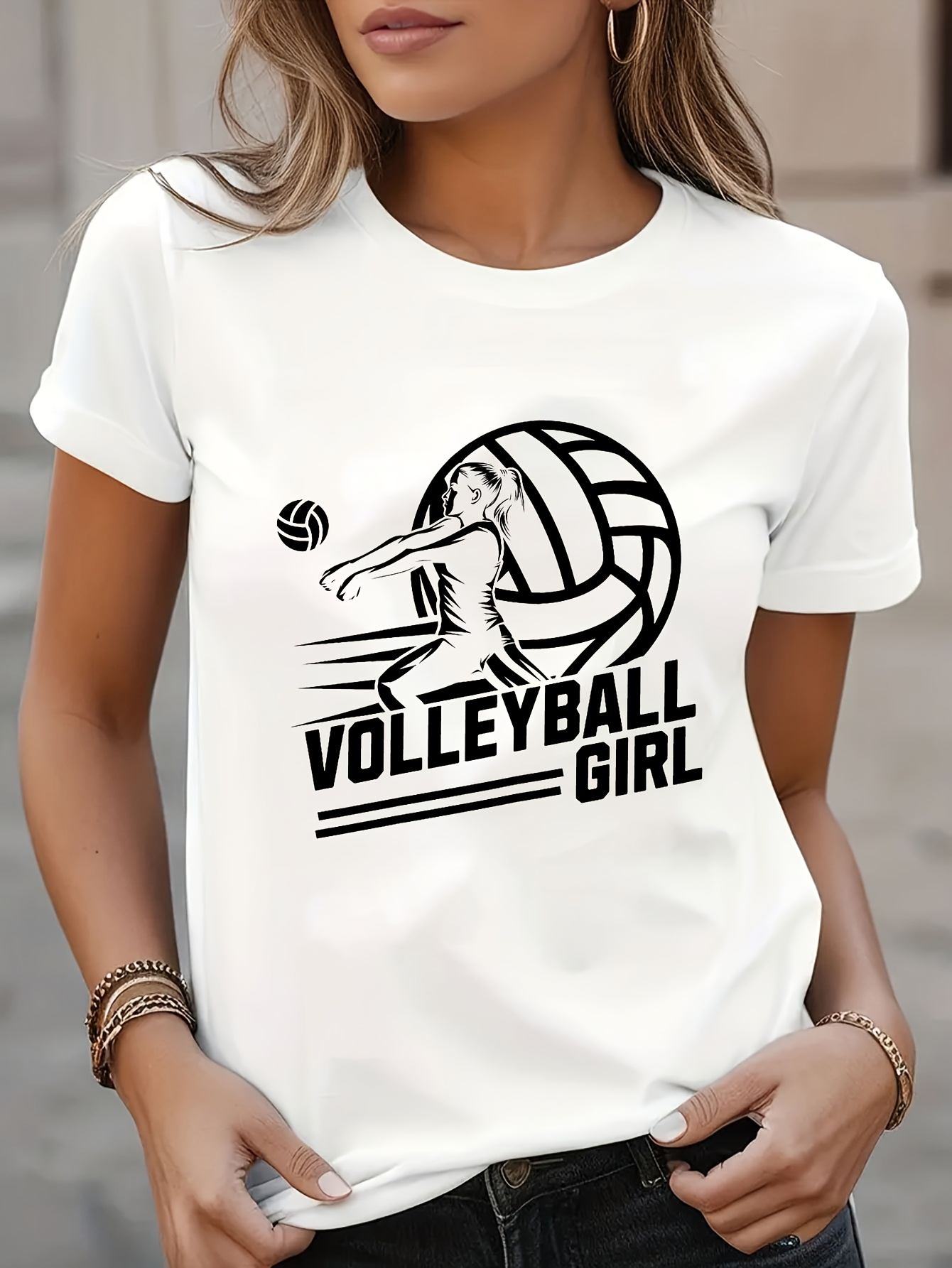 เสื้อยืดกราฟิกวอลเลย์บอลสำหรับ - Women'S Volleyball Accessories บทวิจารณ์และราคา