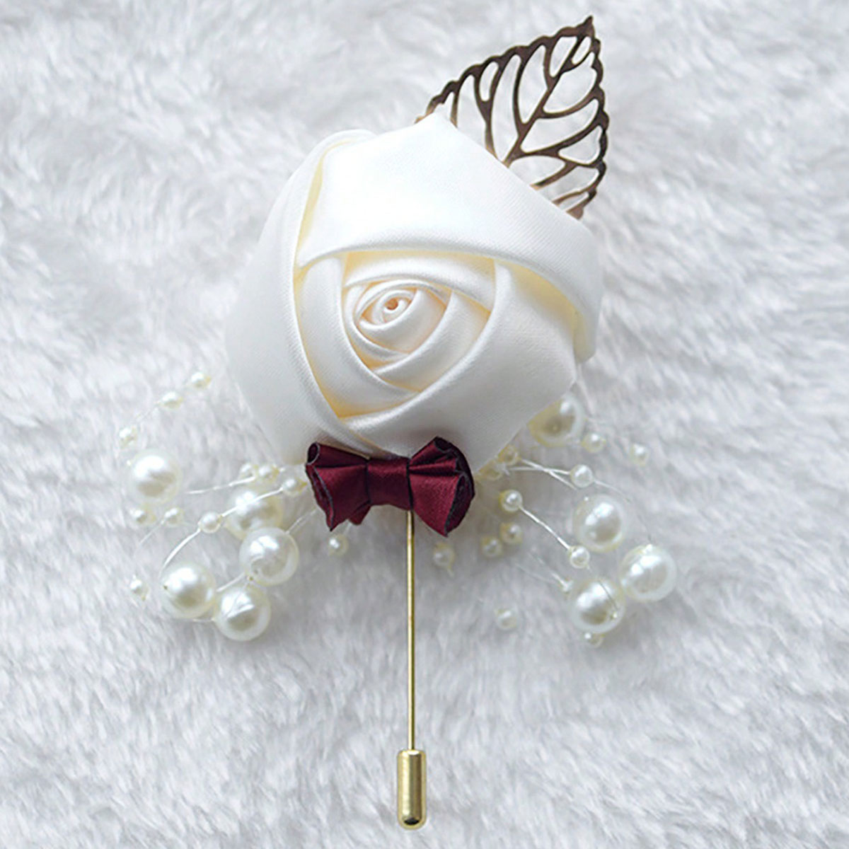 ดอกกุหลาบติดปกเสื้อสำหรับเจ้าบ - Brooch Pin Gold บทวิจารณ์และราคา