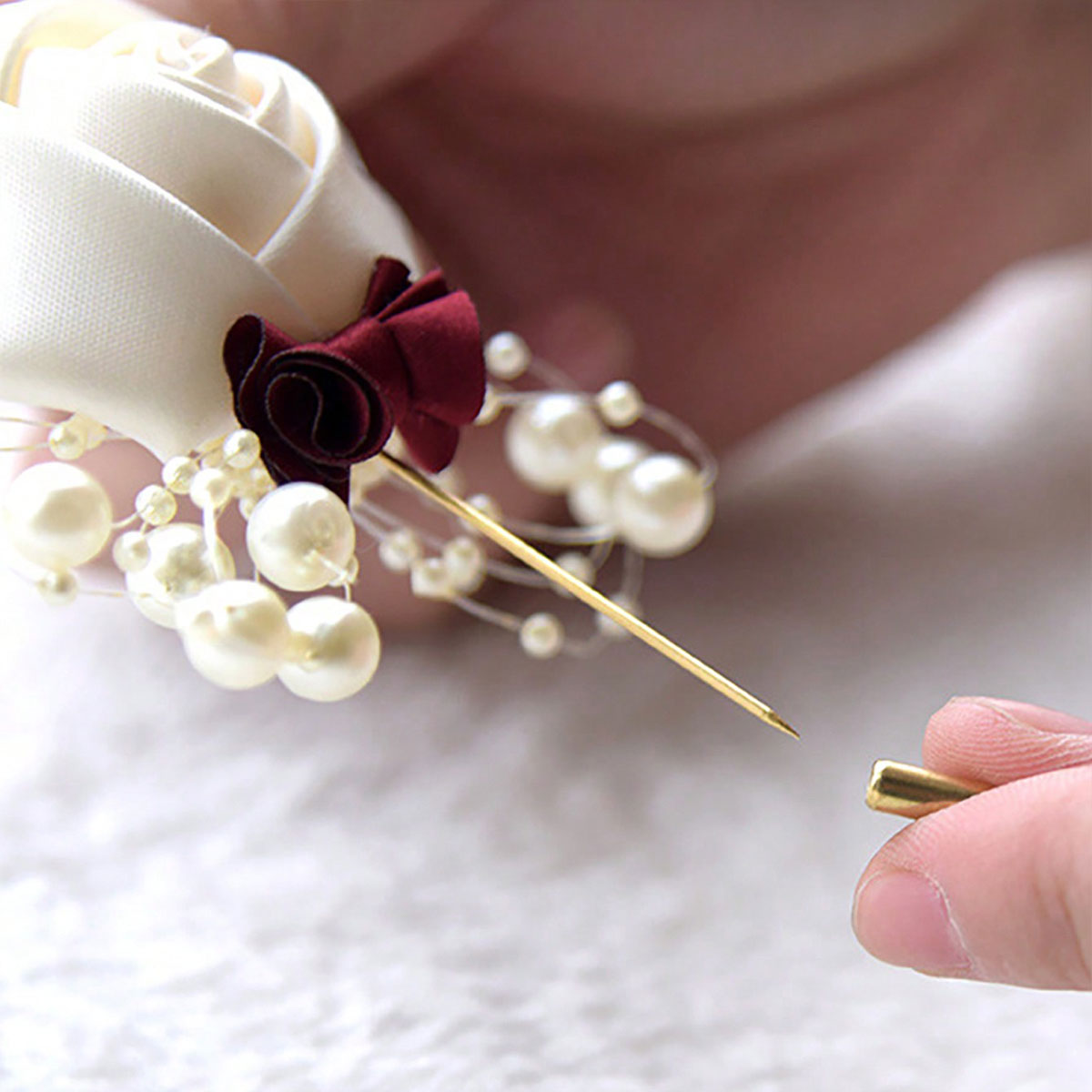 ดอกกุหลาบติดปกเสื้อสำหรับเจ้าบ - Brooch Pin Gold บทวิจารณ์และราคา