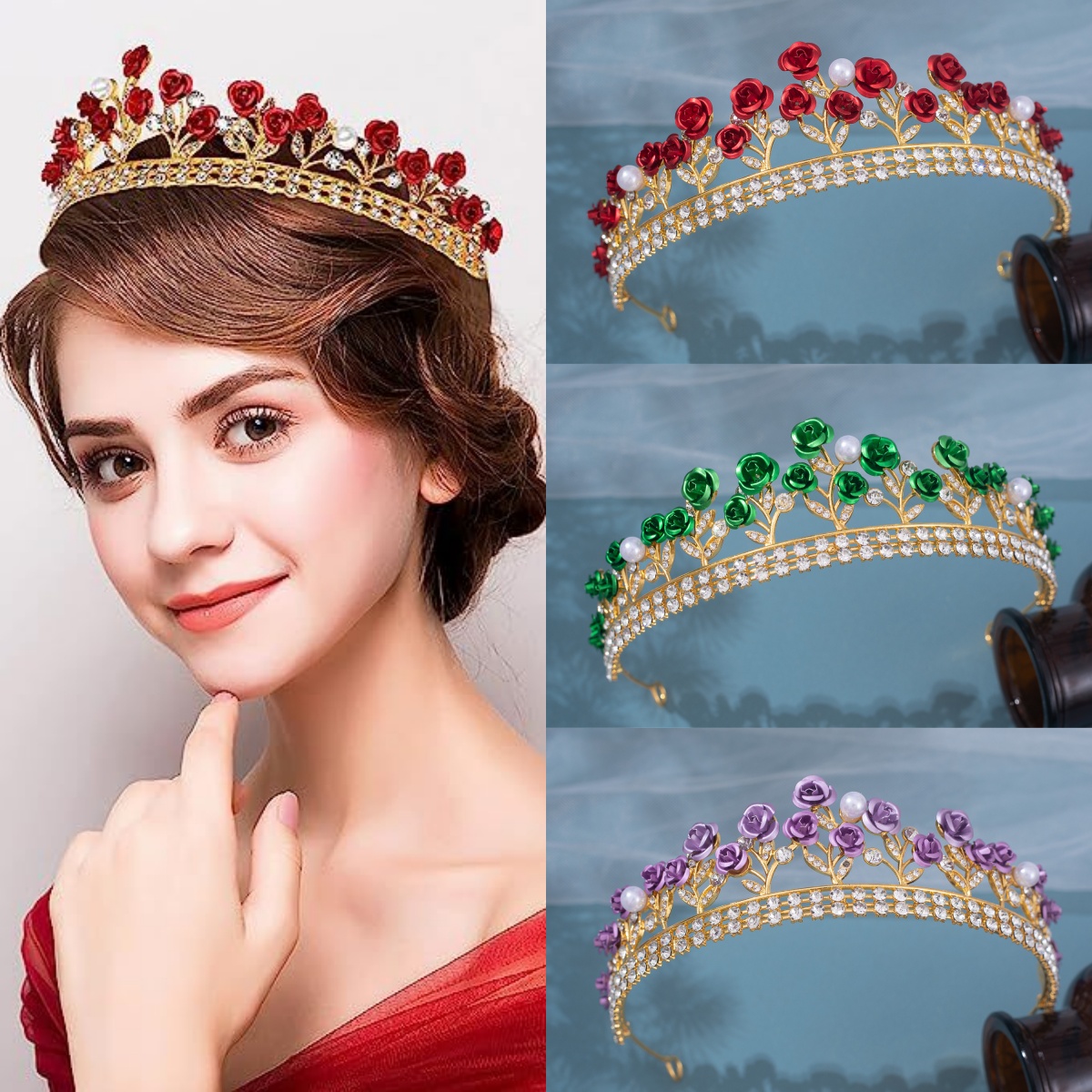 มงกุฎเจ้าสาวเซรามิกสไตล์บาโรก  - Women Accessories Jewelry บทวิจารณ์และราคา