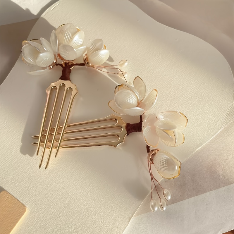 หวีผมลายดอกแมกโนเลียสไตล์จีน ป - Women Knight Accessories บทวิจารณ์และราคา