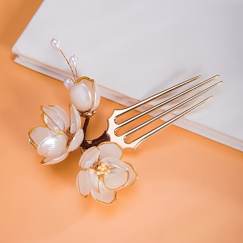 หวีผมลายดอกแมกโนเลียสไตล์จีน ป - Women Knight Accessories บทวิจารณ์และราคา